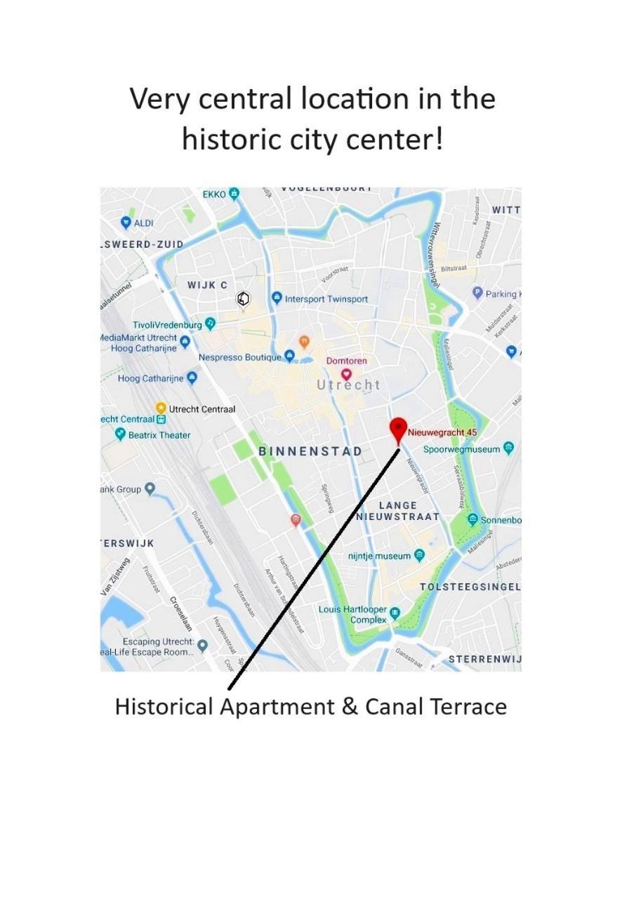 Large Historical Apartment & Canal Terrace Utrecht Bagian luar foto